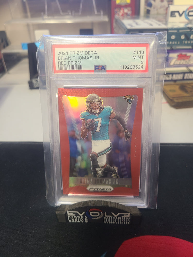 2024 prizm deca Brian thomas jr red /199 psa 9