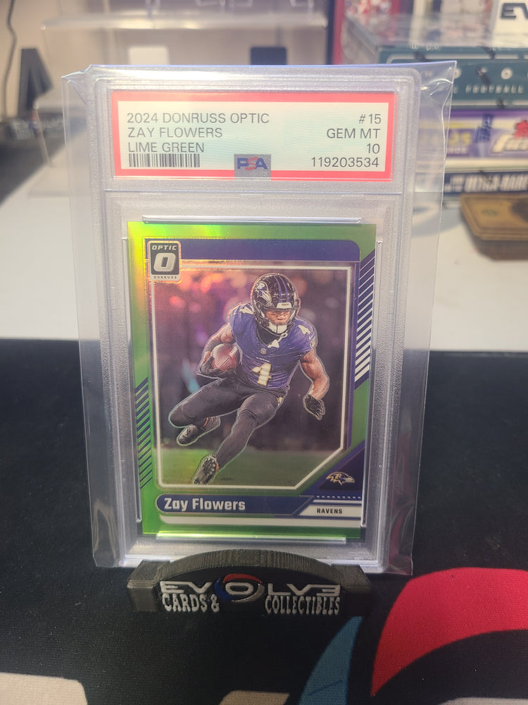 2024 donruss optic zay flowers /50 lime green psa 10