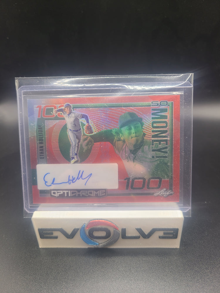2023 leaf eathen holliday so money red /9 autograph