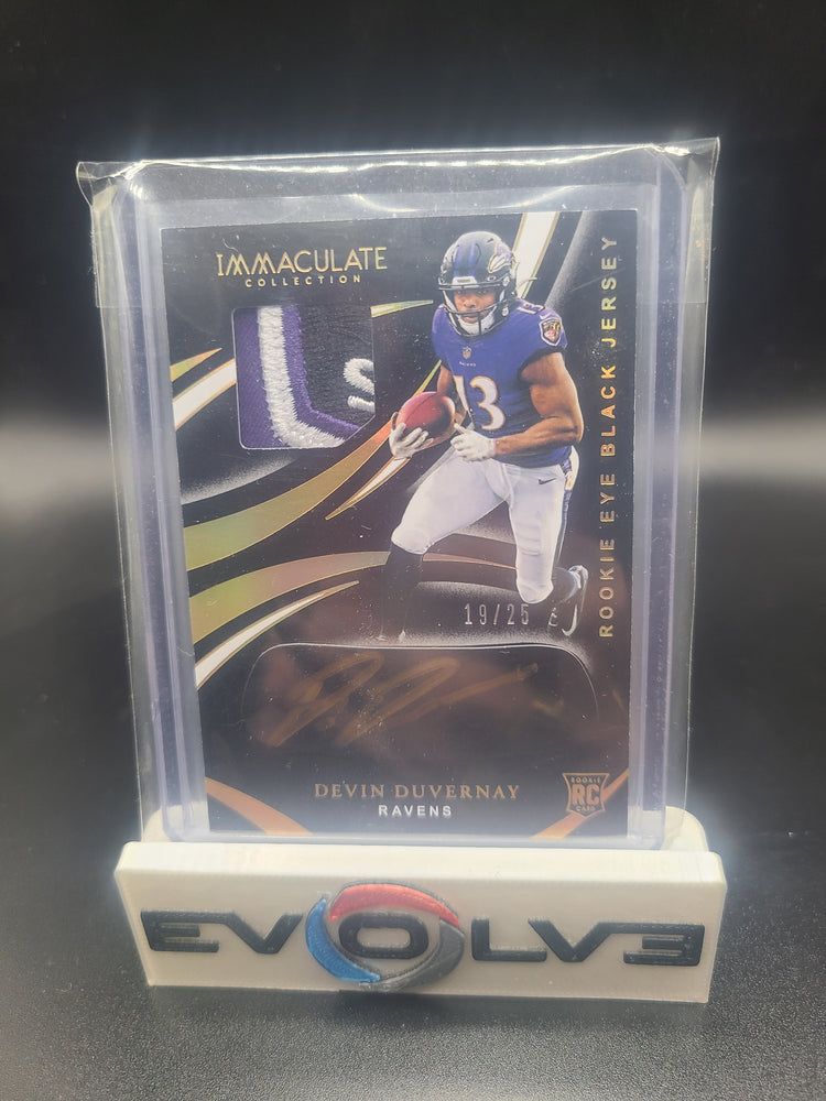 2020 immaculate devin duvernay/25 logo eye patch rpa