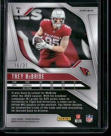 2024 Panini Prizm #4 Trey McBride White #/35