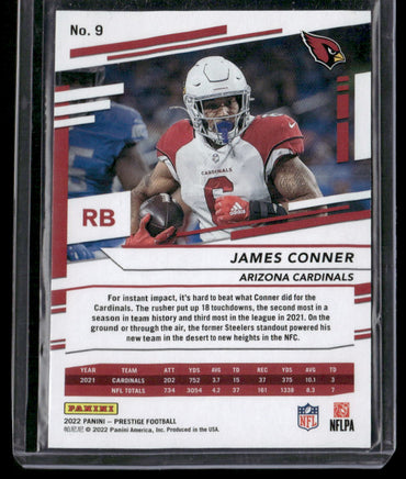 2022 Panini Prestige #9 James Conner Xtra Points Premium Red #/449