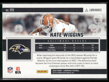 2024 Panini Luminance #199 Nate Wiggins Purple #/175