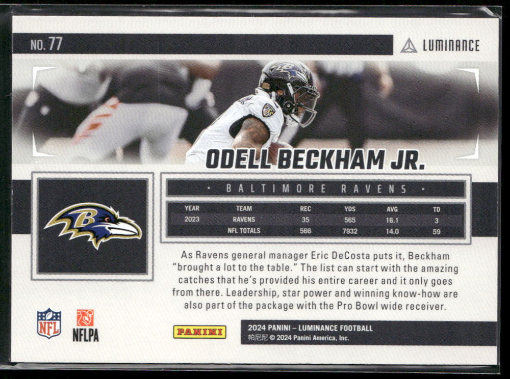 2024 Panini Luminance #77 Odell Beckham Jr. Gold #/299