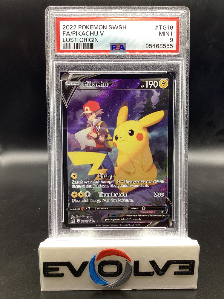 Pikachu V (TG16/TG30) [Pokemon Sword & Shield: Lost Origin Trainer Gallery] PSA 9