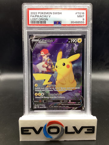 Pikachu V (TG16/TG30) [Pokemon Sword & Shield: Lost Origin Trainer Gallery] PSA 9