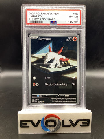 Larvesta (196/191) [Pokemon Scarlet & Violet: Surging Sparks] PSA 8