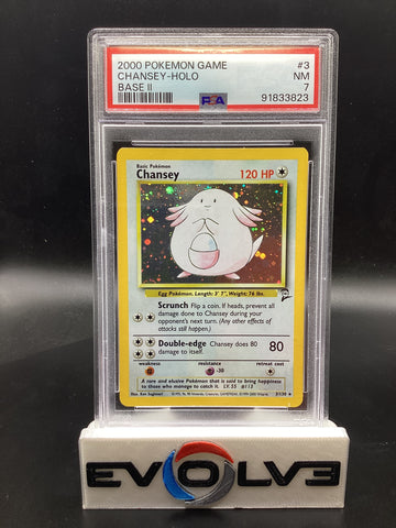 Chansey (3/130) [Pokemon: Base Set 2] PSA 7