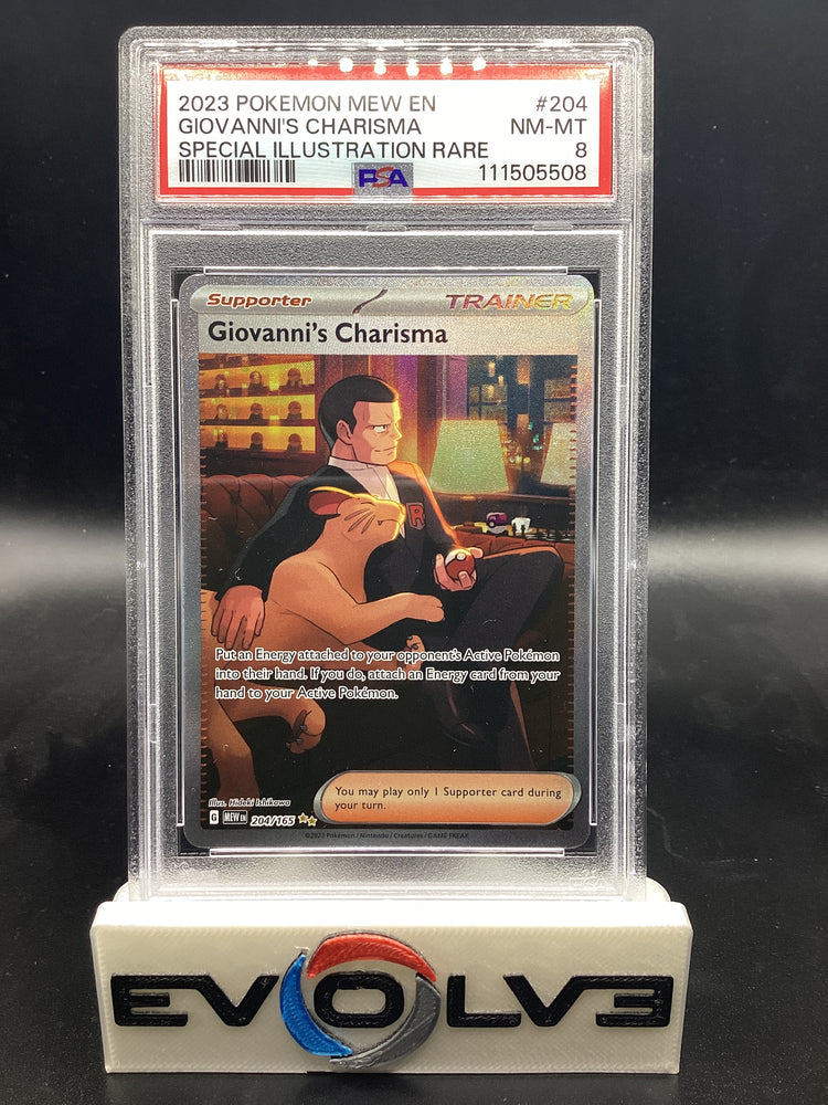 Giovanni's Charisma (204/165) [Pokemon Scarlet & Violet: 151] PSA 8