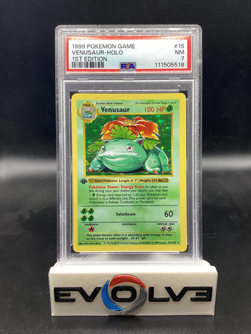 Venusaur - 1st Edition Shadowless (15/102) [Pokemon: Base Set Shadowless 1st Edition] PSA 7