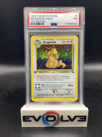 Dragonite - 1st Edition (4/62) [Pokemon: Fossil 1st Edition] PSA 7