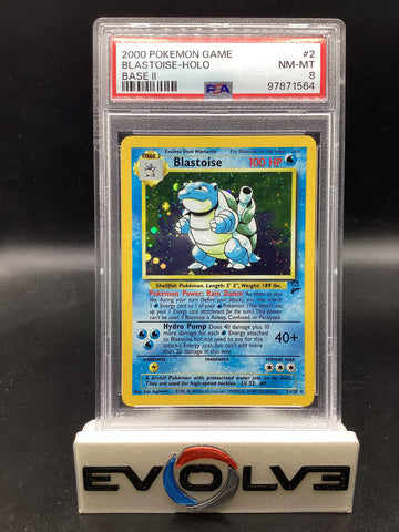 Blastoise (2/130) [Pokemon: Base Set 2] PSA 8