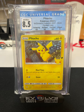 Pikachu Confetti Holo (25/25) [Pokemon: McDonald's Collection 2021] CGC 8.5