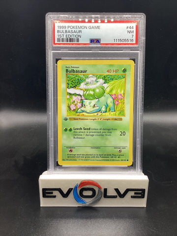 Bulbasaur - 1st Edition Shadowless (44/102) [Pokemon: Base Set Shadowless 1st Edition] PSA 7