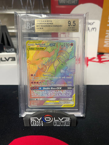 Reshiram & Charizard GX (217/214) [Sun & Moon: Unbroken Bonds] BGS 9.5