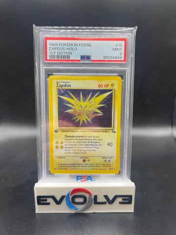Zapdos - 1st Ed (15/62) [Pokémon: Fossil] PSA 9