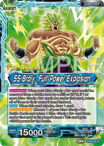 Broly // SS Broly, Full-Power Explosion (BT26-032) [Ultimate Advent Prerelease Promos]