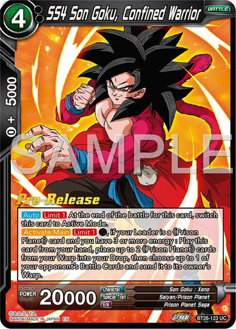 SS4 Son Goku, Confined Warrior (BT26-123) [Ultimate Advent Prerelease Promos]