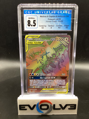 Moltres & Zapdos & Articuno GX (69/68) [Pokemon Sun & Moon: Hidden Fates] CGC 8.5