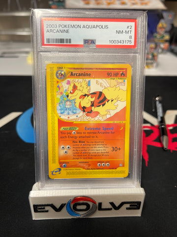 Arcanine (002/147) [Pokemon: Aquapolis] PSA 8