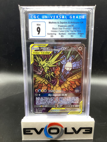 Moltres & Zapdos & Articuno GX (SM210) [Pokemon Sun & Moon: Black Star Promos] CGC 9