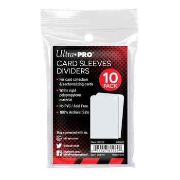ULTRA PRO Semi-Rigid White Card Deck Dividers Pack (10ct)