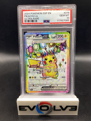 Pikachu ex (219/191) [Pokemon Scarlet & Violet: Surging Sparks] PSA 10
