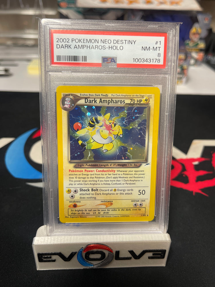 Dark Ampharos (001/105) [Pokémon: Neo Destiny] PSA 8