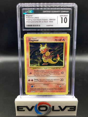 Magmar (006/034) [Pokemon Trading Game Classic: Charizard Deck] CGC 10