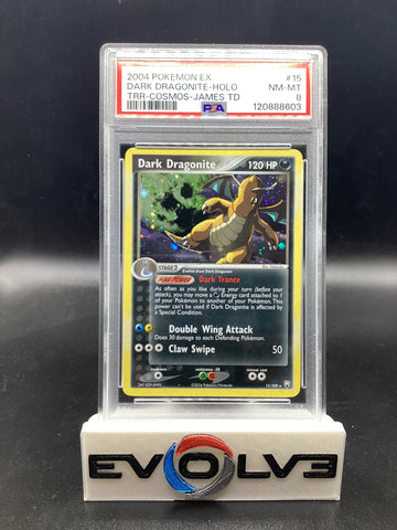 Dark Dragonite - Cosmos Holofoil (15/109) [Pokemon EX: Team Rocket Returns] PSA 8