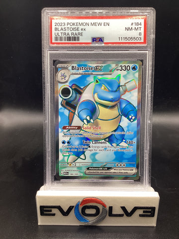 Blastoise ex (184/165) [Pokemon Scarlet & Violet: 151] PSA 8