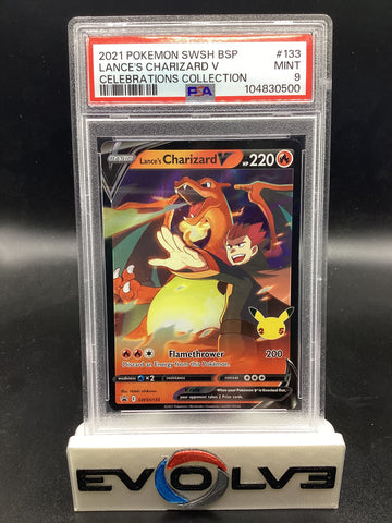 Lance's Charizard V (SWSH133) [Pokemon Sword & Shield: Black Star Promos] PSA 9