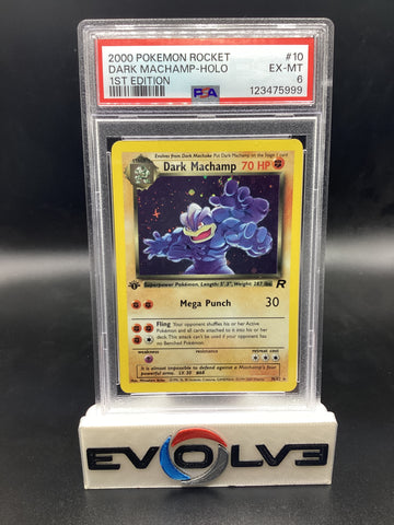 Dark Machamp - 1st Edition (10/82) [Pokemon: Team Rocket 1st Edition] PSA 6
