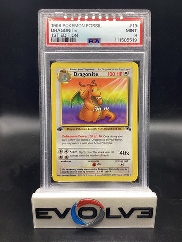 Dragonite - 1st edition (19/62) [Pokemon: Fossil 1st Edition] PSA 9