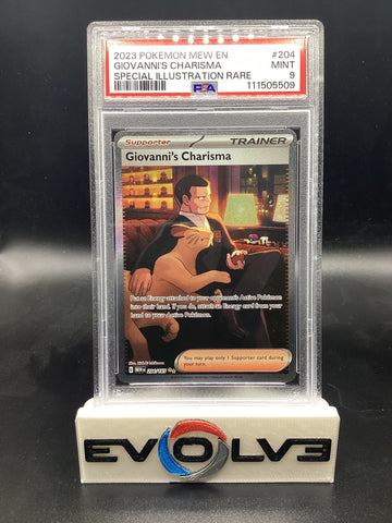 Giovanni's Charisma (204/165) [Pokemon Scarlet & Violet: 151] PSA 9