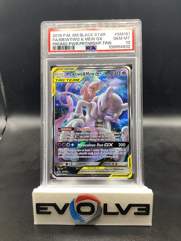 Mewtwo & Mew GX (SM191) [Pokemon Sun & Moon: Black Star Promos] PSA 10