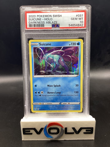 Suicune (037/189) [Pokemon Sword & Shield: Darkness Ablaze] PSA 10