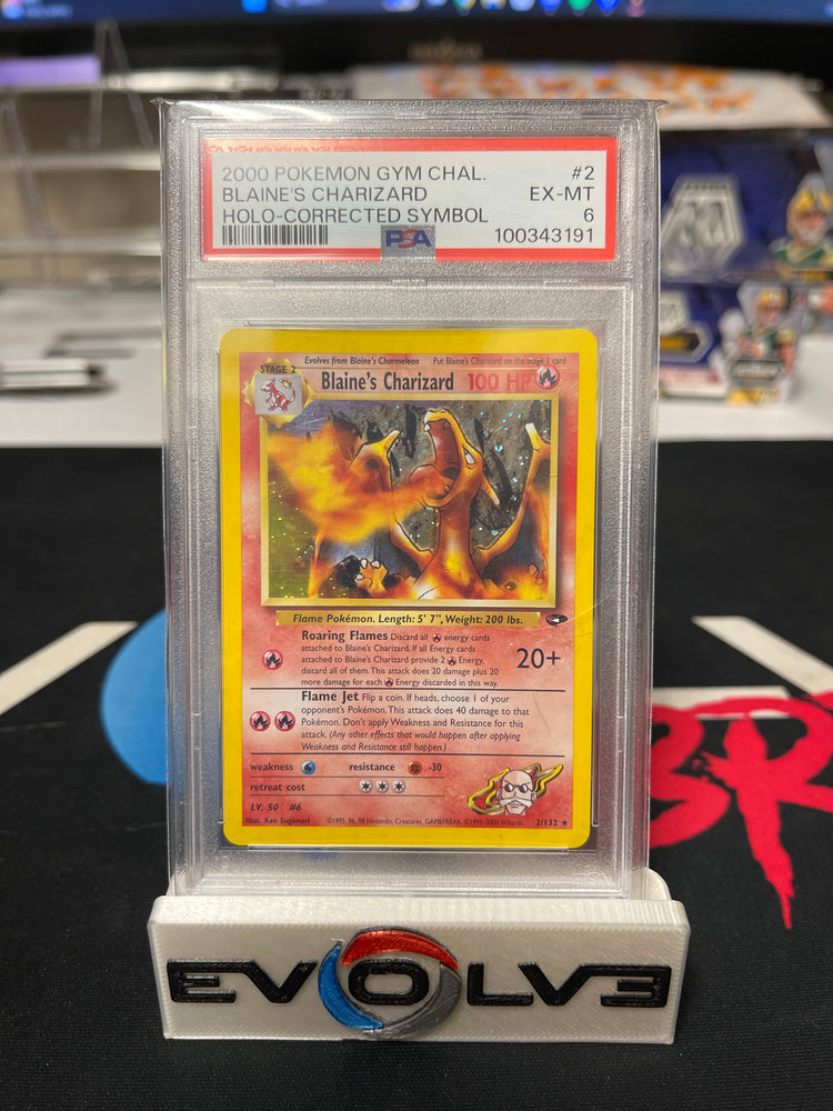 Blaine's Charizard (Corrected Symbol) (002/132) [Pokémon: Gym Challenge] PSA 6