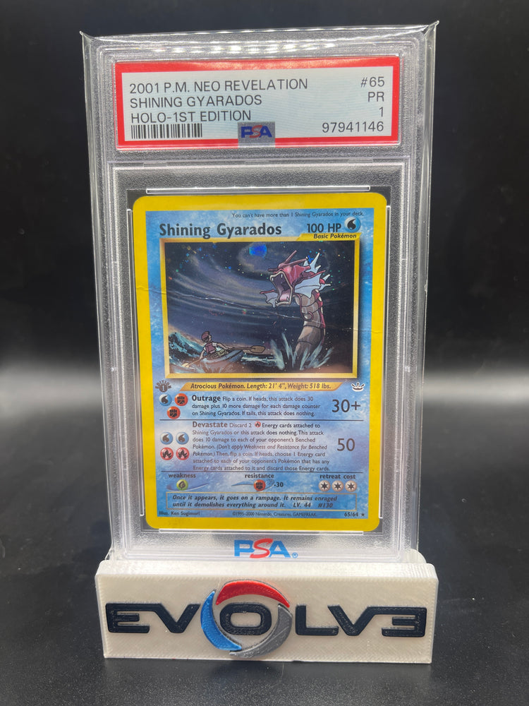 Shining Gyarados - 1st Ed (65/64) [Pokémon: Neo Revelation] PSA 1
