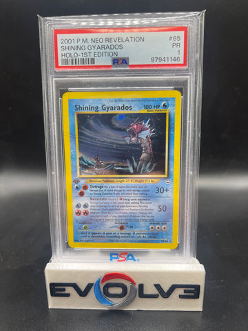 Shining Gyarados - 1st Ed (65/64) [Pokémon: Neo Revelation] PSA 1
