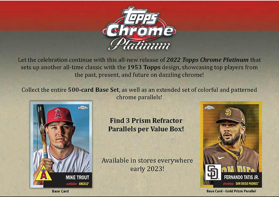 2022 Topps Chrome Baseball Platinum - Anniversary '53 Value Box