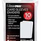 Ultra Pro Taller Trading Card Sleeves Dividers (Pack of 10) Fits Card Storage Boxes