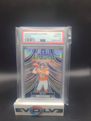 2024 rookies and stars bo nix prizm psa 10 airborne