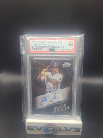 2022 topps chrome black kebryan Hayes autograph psa 9