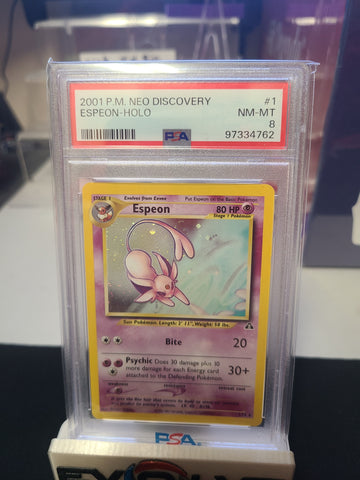2001 espeon holo psa 8
