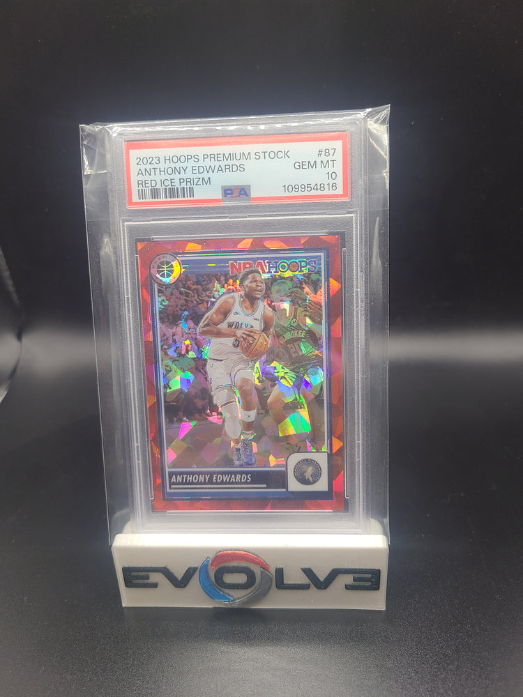 2023 hoops premium stock Anthony edwards/99 red ice psa 10