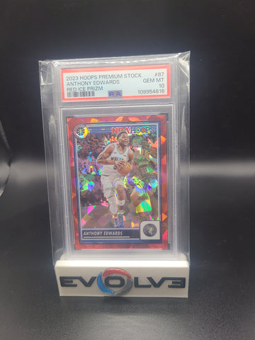 2023 hoops premium stock Anthony edwards/99 red ice psa 10