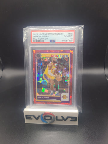 2023 premium stock lebron james /99 red ice psa 10