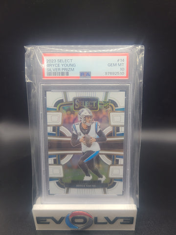 2023 select bryce young silver /35  prizm white psa 10