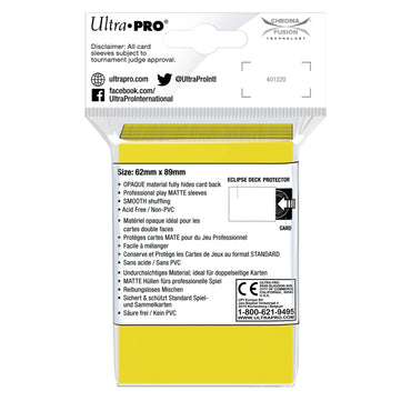 Ultra PRO: Small 60ct Sleeves - Eclipse Matte (Lemon Yellow)